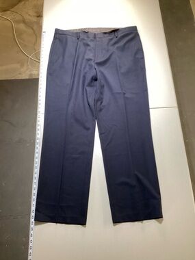 Van Heusen Men's Navy Blue Flat-Front Dress Pants